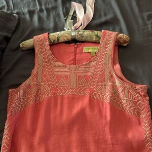 Sigrid Olsen Coral Embroidered dress